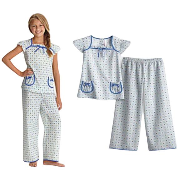 American Girl Girls 10/12 MED Dress Like Doll MOLLY'S FLORAL PAJAMAS Top Pant - Picture 1 of 10